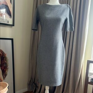 Zara Monochrome Houndstooth Midi Dress